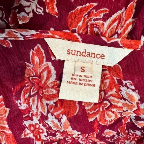 Sundance | 100% Silk Imperial Gardens Floral Semisheer Blouse - Picture 7 of 7